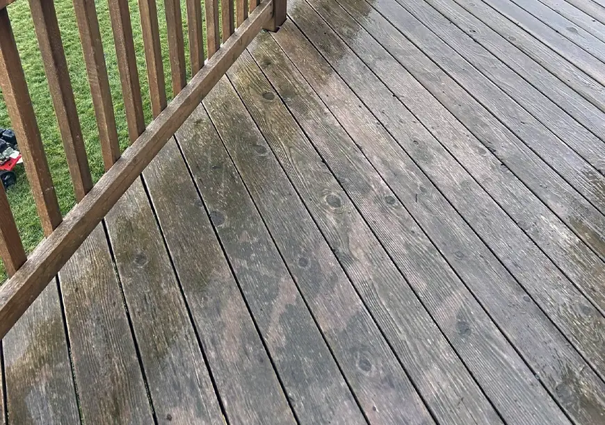 Deck staining and sealing project in Millard